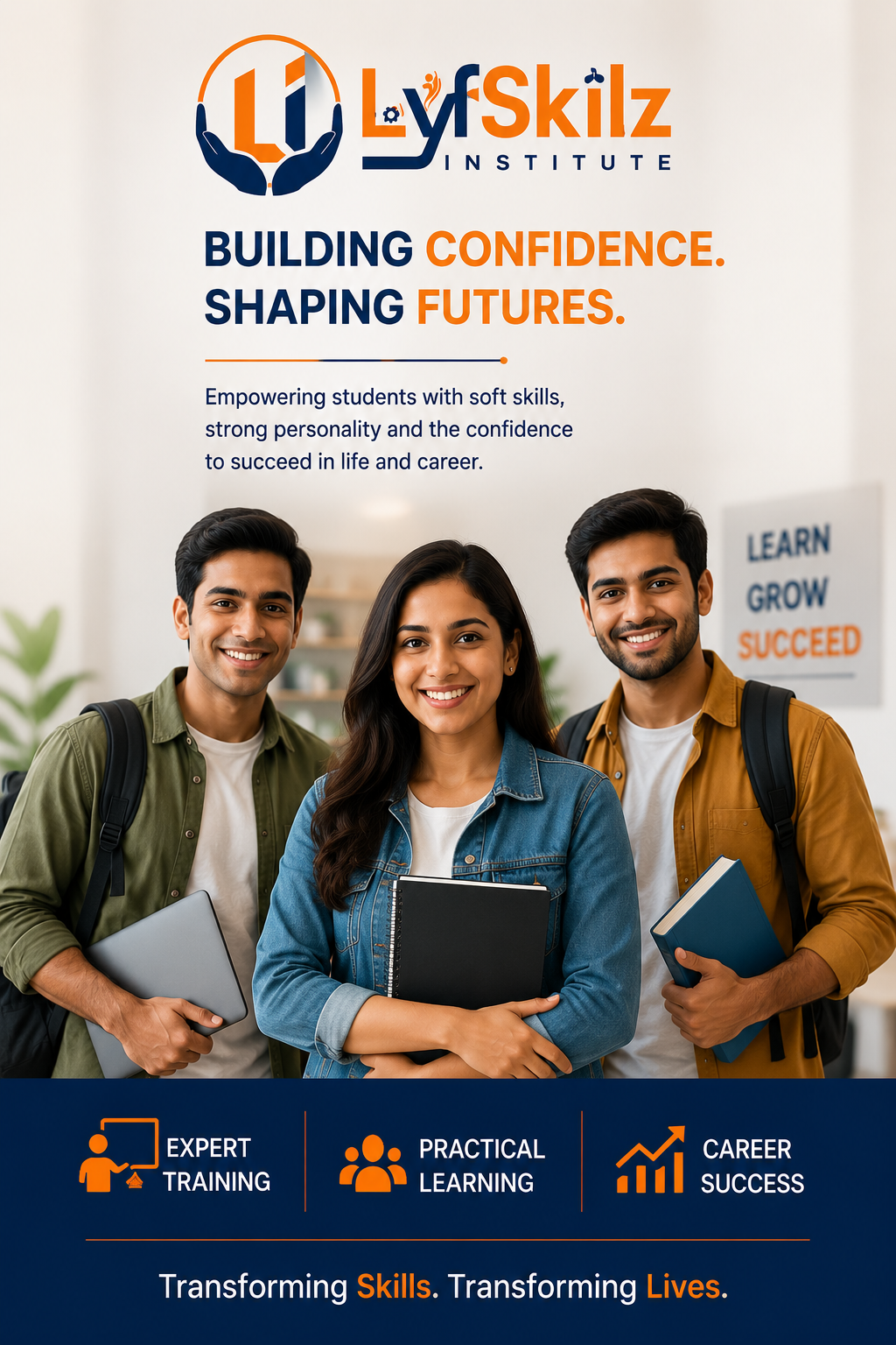 Students gaining confidence through personality development and soft skills training at Life Skills Institute Pune